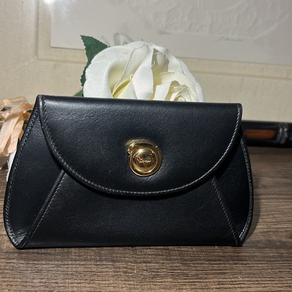 Cartier Handbags - Rare Cartier Panther Coin Pouch Clutch Black